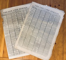 Lincoln Assassination Newspaper 1865 Original Apr 24 / 25 picture