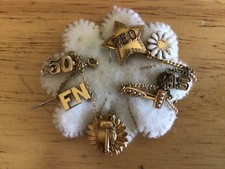 Vintage 1952 P.E.O. Sisterhood Pins Daisy /50th/gravel/ and more picture