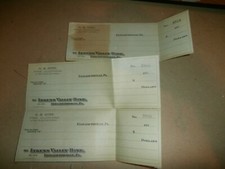 3 Vintage 1920's D M Stine Clothing Elizabethtown PA Lykens Valley Bank Checks picture