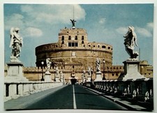 Vintage Rome Castel Sant' Angelo Bridge Photochrome Postcard picture