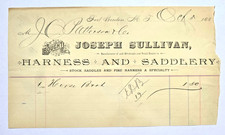 Antique Billhead/Invoice JOSEPH SULLIVAN, HARNESS AND SADDLERY Oct. 5 *1880's picture