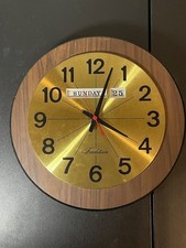 Vintage 1970s Sears Tradition MCM Wall Clock with Day & Date – Nonworking picture