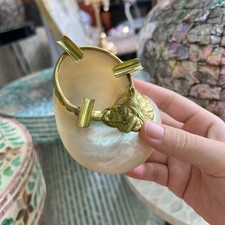 Vintage Mother of Pearl Shell Seashell Ashtray Nautical Home Decor Gift New picture
