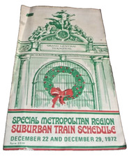 1972 PENN CENTRAL METROPOLITAN REGION SPECIAL HOLIDAY TRAINS PUBLIC TIMETABLE picture