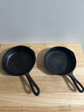 # 3 Skillet Cast Iron 3 Notches-Double Pour set of 2 Durable Heavy Duty cookware picture