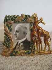 Two's Company Jeweled Giraffe Frame  Wesley Kropp picture