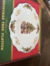 Vintage Traditional Christmas Tree Platter Scripture James 1:17 Oval Serving Box picture