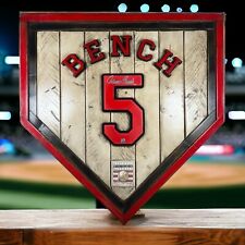 Johnny Bench Autographed Barnwood Sports National Baseball Hall Of Fame Licensed picture