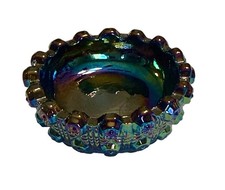 Purple Black Amethyst Carnival LACY DAISY Glass Open Salt Cellar Dip picture