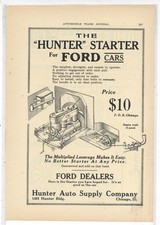1915 Hunter Auto Supply Co. of Chicago Ad: Starter for Ford Cars - Cutaway View picture