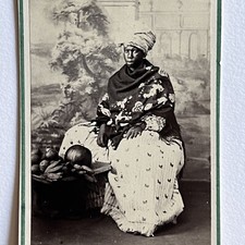 Antique CDV Photograph Black African Woman Slavery Rio De Janeiro Brazil picture