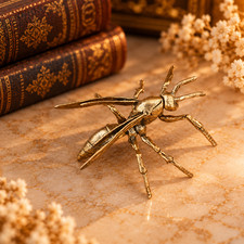 Mini Vintage Brass Cute Wasp Statue Ornament Animal Collectible Insect Bee Lover picture