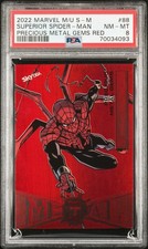 SkyBox 2022 Marvel Metal Universe Spider-Man #88 PMG Red /100 PSA 8 picture