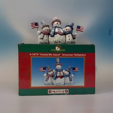Kurt Adler Mainstreet United We Stand Snowman Figurine Patriotic/Christmas w/Box picture