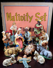 VTG PAPER MACHE NATIVITY JAPAN 12