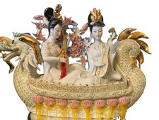 Vintage Handcrafted, Hand Painted, Porcelain Statue, Signed By a Chinese picture
