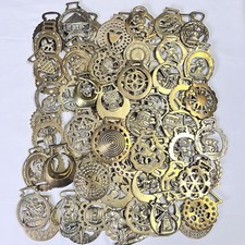 Brass Horse Medallion Lot of 75 Vintage to Antique Royal Souvenir Wheat Sun picture