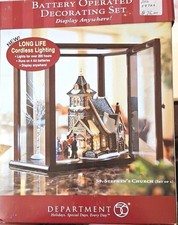 Department 56 Dickens' Village St. Stephen's Church Illuminated Set of 2 Boxed picture