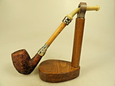 New Bruyere Garantie BC made St. Claude France Briar Pipe Egg Cow Horn Stem 90’s picture