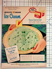 Vintage Quality Chekd Ice Cream Ad 1950s Pineapple Mint June Flavor Chicago picture