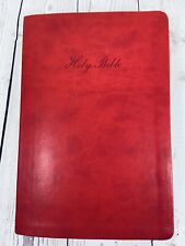 2006 Nelson NKJV Holy Bible Giant Print Edition Red Lettered Faux Red Leather  picture