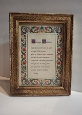 Vintage Florentia Italy Marriage Blessing Plaque Gilt Wood Wedding Prayer picture