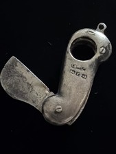 RARE Antique Sterling Silver 925 Cigar Cutter Marked W/ Hallmark Of The Lion picture