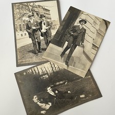 Antique Photograph On Board Handsome Men Hoodlum Hat Gangster Fedora Cigar Suit picture