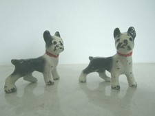 2 Antique Miniature Cast Iron Boston Terriers, 1 1/2