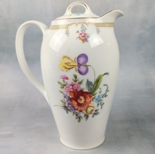 Antique Z.S. & Co. Bavaria Hand Painted Floral Chocolate Pot Dresden Style Gold picture