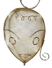 Vintage Frederic Weinberg STYLE Gold Metal Mesh Mannequin Girls Head Face picture