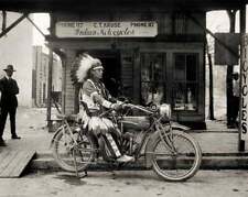 1920'S INDIAN MOTORCYCLE VINTAGE NATIVE AMERICAN CHIEF 8X11 PHOTO POSTER PICTURE picture