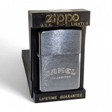 1995 CAMEL CIGARETTES ZIPPO BRUSHED, ETCHED LIGHTER NEW UNFIRED XI ADVERTISING picture