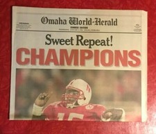 1/3/1996 OMAHA WORLD HERALD HUSKERS FIESTA BOWL WIN over FLORIDA  COMPLETE PAPER picture