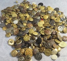 Large Lot of 363 Uniform Type Buttons 3.5 Pounds picture