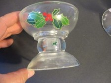 Set of 2 Vintage Christmas Avon Candle Holders 1981 Holly Berry Berries picture