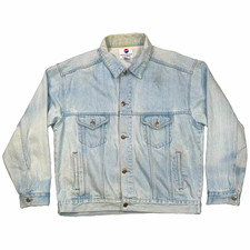 Vintage 90s Pepsi Nothing Else Is A Pepsi Denim Trucker Jacket Mens Large Light picture