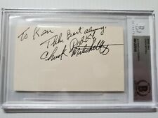 CHUCK MITCHELL RARE SIGNED INDEX CARD PORKY'S  ENCAPSULATED BECKETT BAS picture