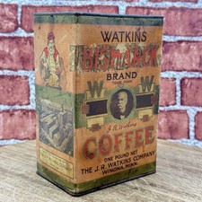RARE J.R. Watkins Bismarck Coffee Litho Cardboard Tin Winona, Minnesota antique picture
