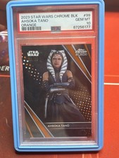 Topps 2023 Star Wars Chrome Black Ahsoka Tano Orange #99 PSA 10 23/25 picture