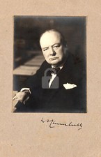 Winston Churchill Signed RPPC Photo Postcard Copy picture