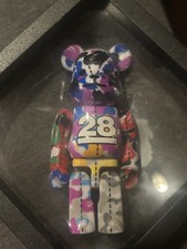Bearbrick x A Bathing Ape 28th Anniversary Blue/Orange/Yellow/Black Camo 100% picture