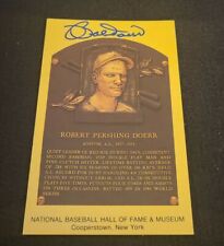 BOBBY DOERR SIGNED MLB HOF PLAQUE POSTCARD BOSTON RED SOX W/COA+PROOF RARE picture
