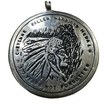 Vintage Ben Nighthorse Campbell Cheyenne Fallen Warrior Silver Medal No: 113 picture