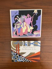 2 Stunning Unused 1920s–1930 Antique Art Deco Christmas cards DH & Saxony Signed picture
