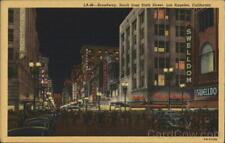 Los Angeles,CA LA-46-Broadway,South From Sixth Street California Linen Postcard picture