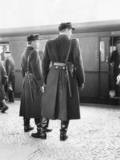 Germany GDR Volkspolizei Transport Police Two policemen observing - Old Photo picture