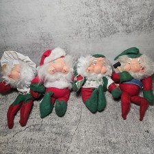 Vtg Rennoc Santakins Christmas 1982 Poseable Elf Lot Of 4 6-7