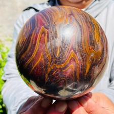 6.74lb Rare Natural Iron Tiger Eye Stone Quartz Crystal Sphere Reiki Healing picture