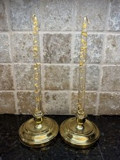 VTG Pair MCM Candle Holders 12” Gold Fleck Lucite Candles Old Hollywood *flaw* picture